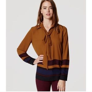 NWT LOFT Tie Neck Blouse